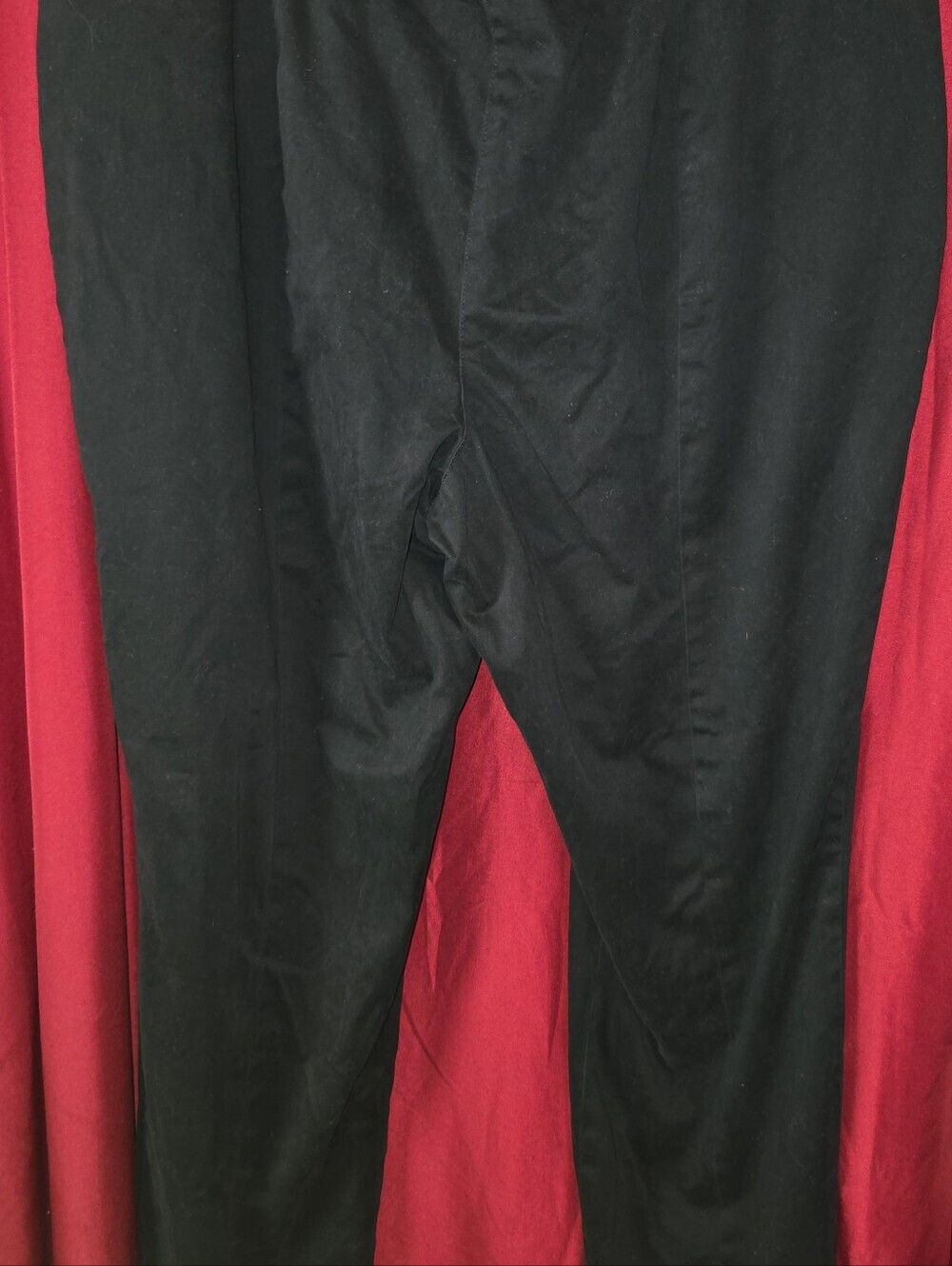 Talbots Black Faux Suede Flat Front Pants 18W Zip Accents - Picture 4 of 5